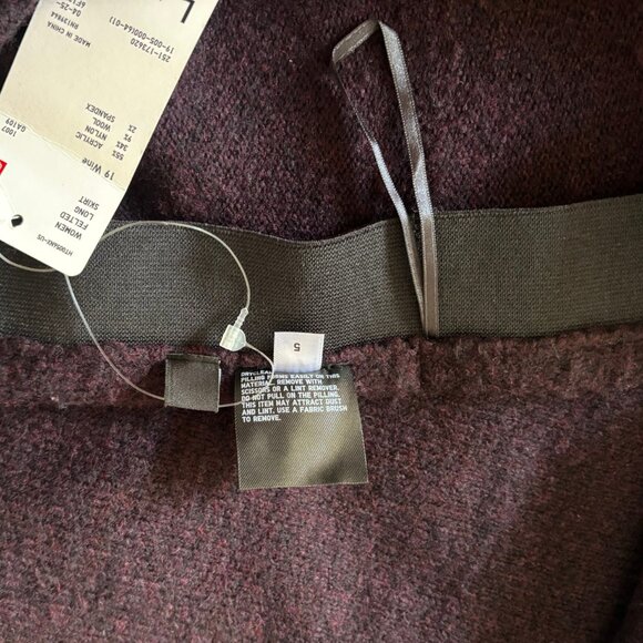 Uniqlo Wine Purple Wool Blend Felted A-Line Midi Skirt - Size L - NWT - Picture 5 of 5